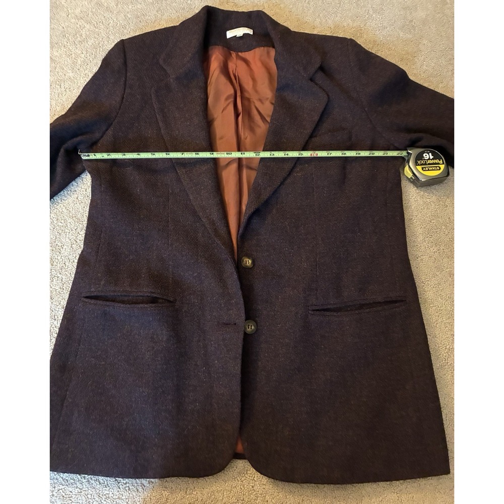Brooks Brothers Women's Brow  Suit Jacket Blazer, Vintage 100% Wool, Size 12 - Picture 4 of 7